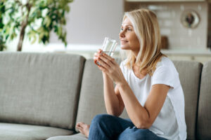 woman drinking water 